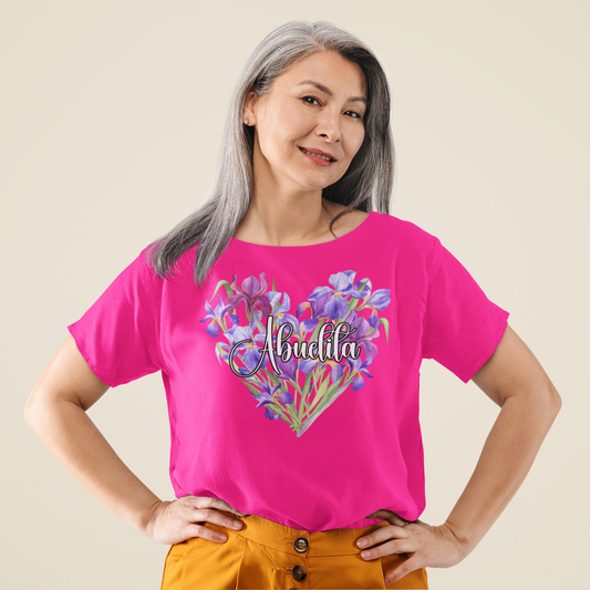 Playera para Abuelita Diseño Corazon Floral